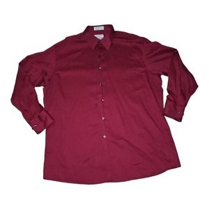 Concepts By Claiborne Button Up Shirt 32/33 Men's Long Sleeve Modern Fit Red